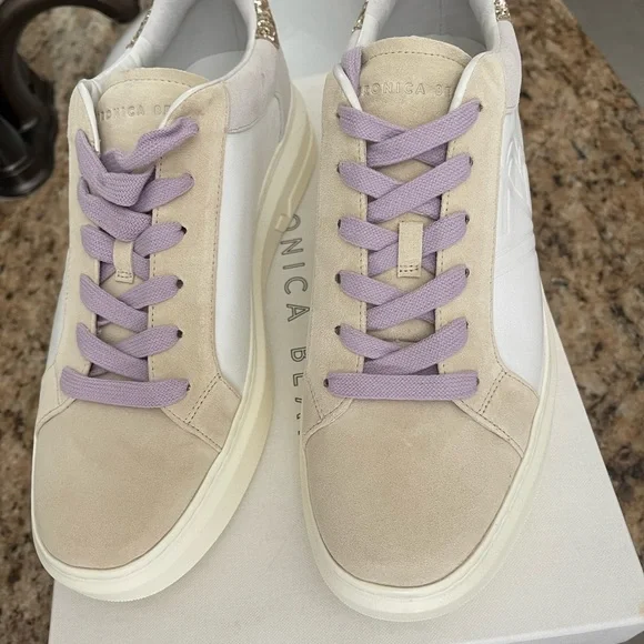 Veronica Beard Beige and Gold Athletic Shoes - Picture 3 of 9